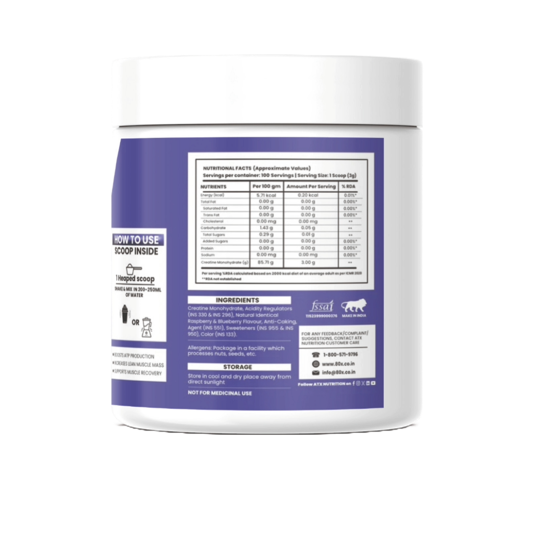 Premium Creatine Monohydrate Blueberry whey protein